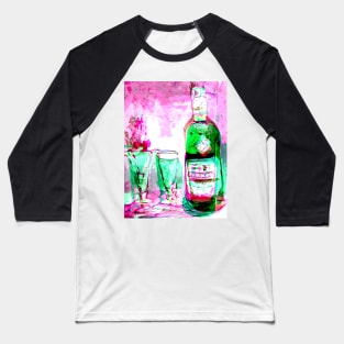 Abstract Absinthe Green Double Vision Baseball T-Shirt